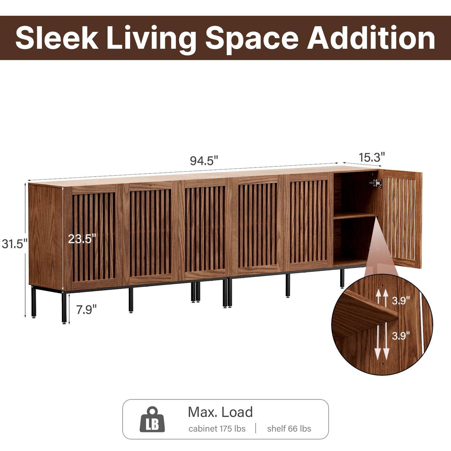 **Set of 2 Accent Storage Cabinets with 3 Doors and Adjustable Shelves, Freestanding Buffet Cabinets, Modern Sideboard Buffet Cabinets for Living Room, Dining Room, Kitchen, and Hallway**