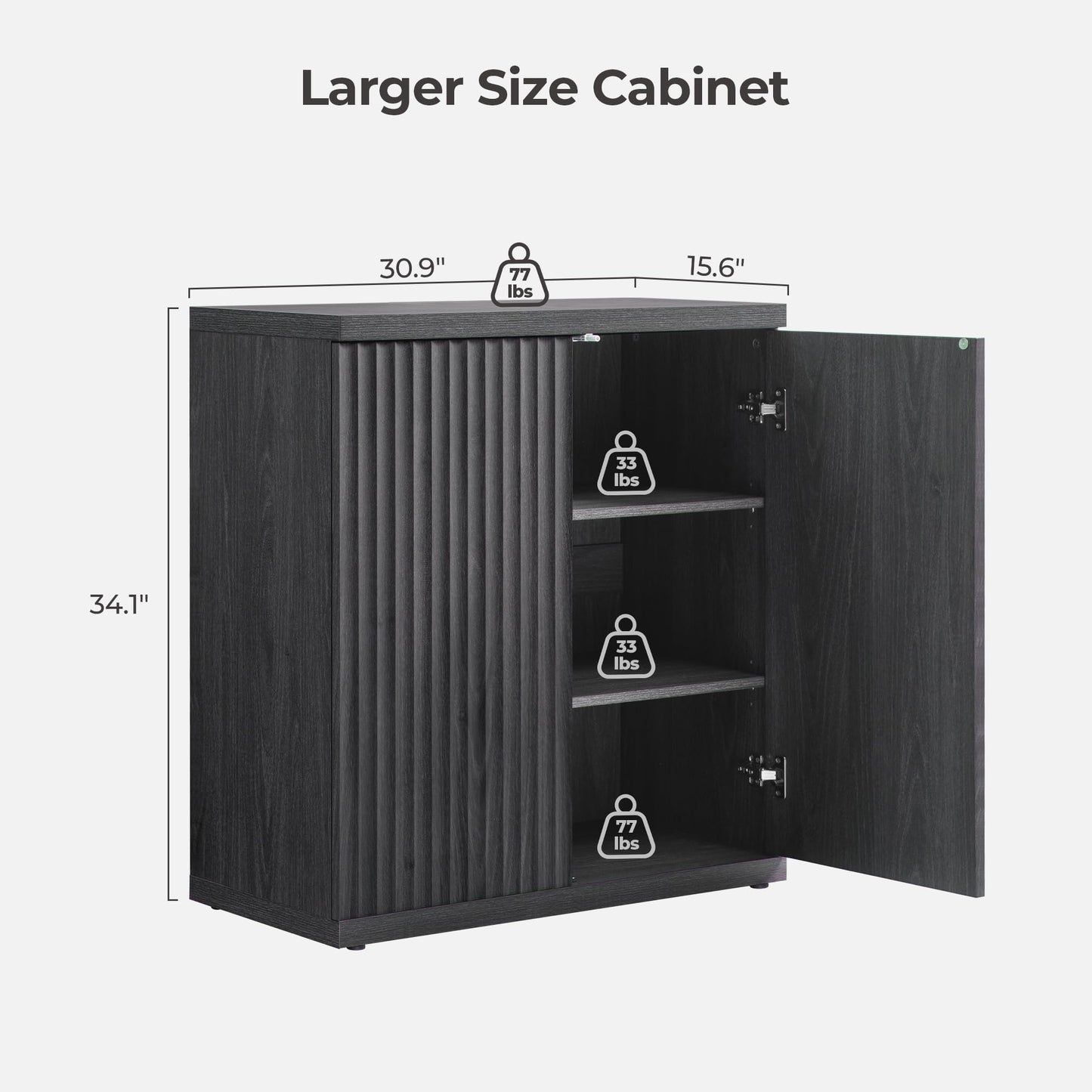 **SICOTAS 3-Piece Buffet Cabinet Set with Storage, Modern Fluted Sideboards and Credenzas with Doors & Shelves, Mid-Century Coffee Bar Media Console for Living Room, Kitchen, Dining Room, or Hallway**
