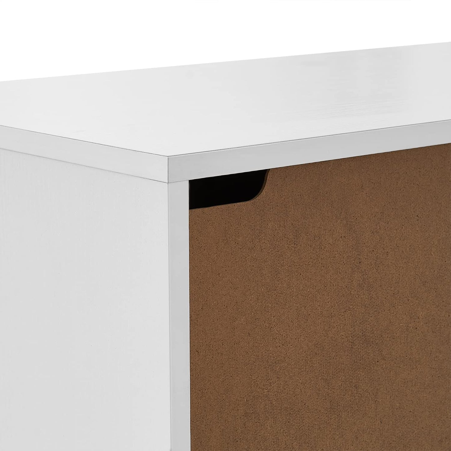 White Sideboard Buffet Cabinet with 4 Doors, Kitchen and Living Room Storage Console Table
