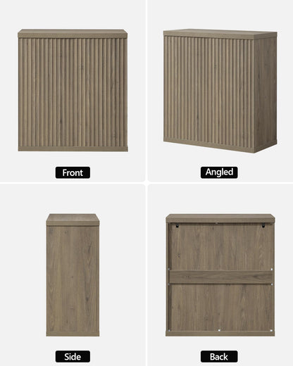 **SICOTAS 3-Piece Buffet Cabinet Set with Storage, Modern Fluted Sideboards and Credenzas with Doors & Shelves, Mid-Century Coffee Bar Media Console for Living Room, Kitchen, Dining Room, or Hallway**